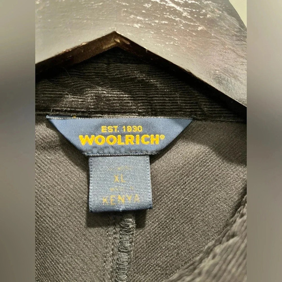 Woolrich black fine corduroy button snap top w/ lace trim XL womens 100% cotton - Picture 4 of 7